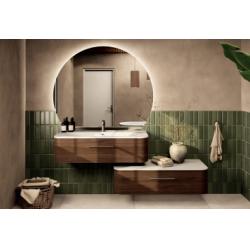 Meuble de salle de bains Noyer décalé 120cm ECLIPSE