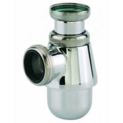 Siphon de lavabo chromé, taille réglable 35/90 mm, sortie D. 32 mm, laiton