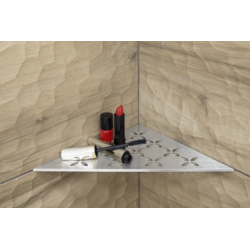 Tablette d'angle murale SHELF-S1 FLORAL Acier inox brossé