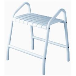 Tabouret de douche assise grande taille - 2 poignées - Blanc