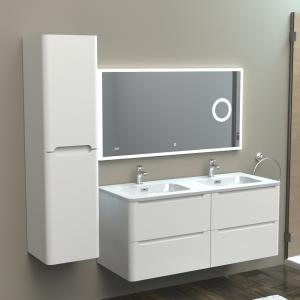 Meuble double vasque 120cm TOOLA Blanc Brillant