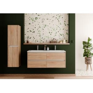 Meuble double vasque JUPITER 3.0 Bois Clair 120cm - Sans miroir