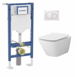 Pack WC Geberit UP320 + Cuvette sans bride Mesto Square + Plaque Sigma
