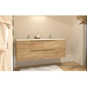 Meuble double vasque LUNA 140cm Bois Clair