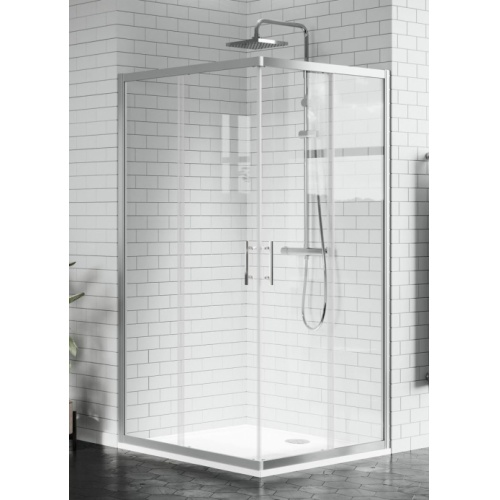 Paroi coulissante (1 CÔTÉ) ZEPHYROS 2.0 A 75 cm - Verre Transparent - Chromé