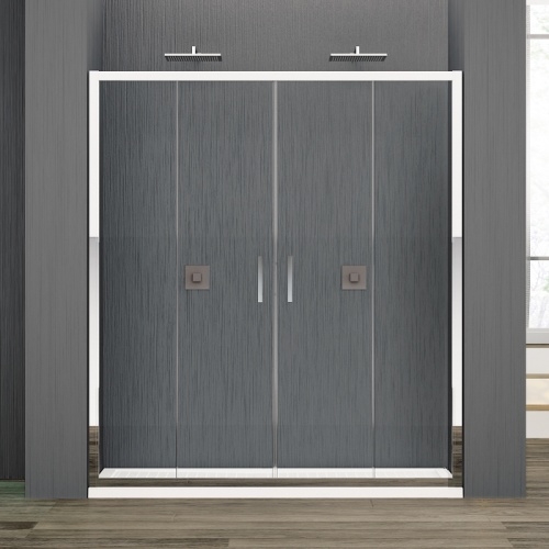 Paroi coulissante ZEPHYROS 2.0 2A Transparent - Chrome - 170cm