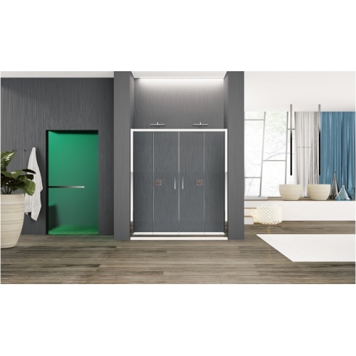Paroi coulissante ZEPHYROS 2.0 2A Transparent - Chrome - 160cm Zephyros2a 1k niche