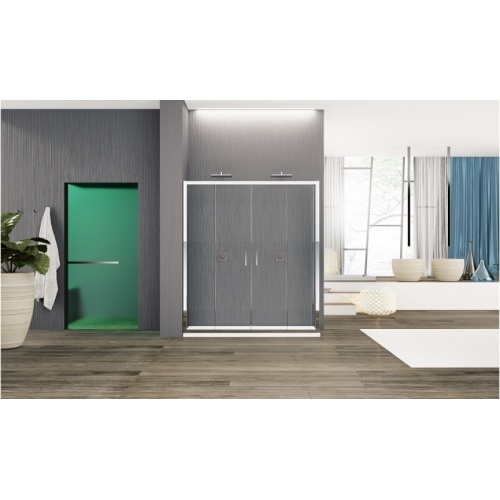 Paroi coulissante ZEPHYROS 2.0 2A Transparent - Chrome - 170cm Zephyros2a 1k