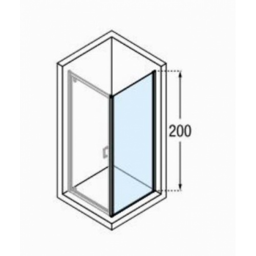 Paroi fixe latérale ZEPHYROS 2.0 F 100cm - Transparent - Silver
