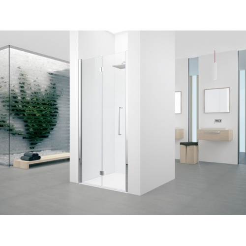 Porte pivotante et pliante YOUNG 1BS 80 cm - Transparent - Silver - Gauche 0 1bs gauche nicchia