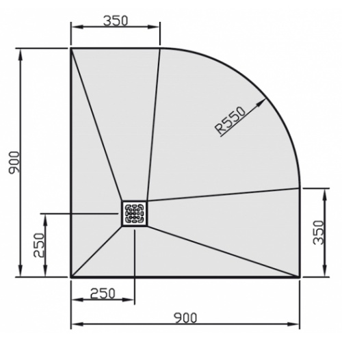 Receveur JACKOBOARD Aqua 1/4 cercle 90cm - Bonde Horizontale Jackon duschelement cote