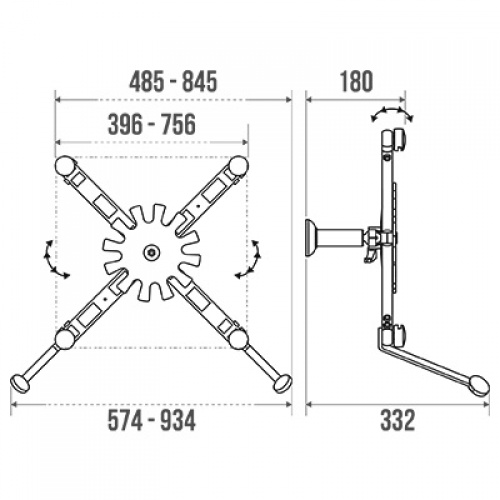 Support miroir orientable multidirectionnel Blanc 047590