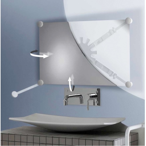 Support miroir orientable multidirectionnel Blanc