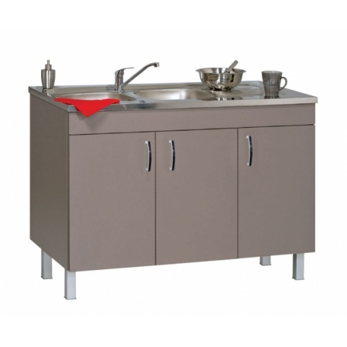 Meuble DECO-CLIP Basalte + Évier à poser SINOPE en inox**