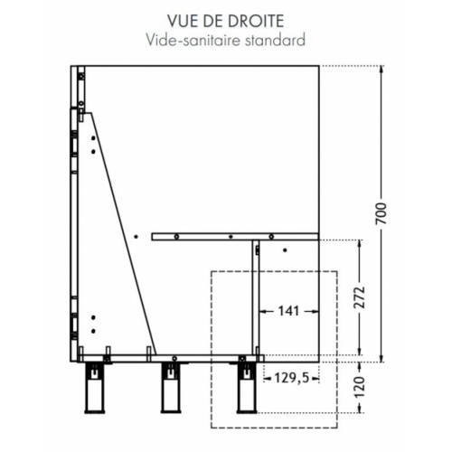 Meuble DECO-CLIP Graphite + Évier à poser SINOPE en inox Decoclip cote