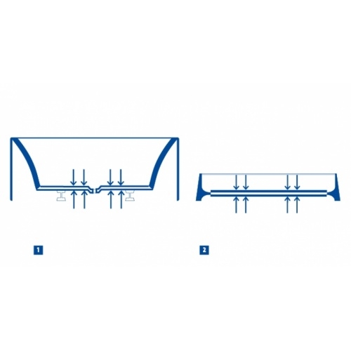 Pack baignoire SICILIA asymétrique 160x100 angle à gauche avec tablier Double renfot