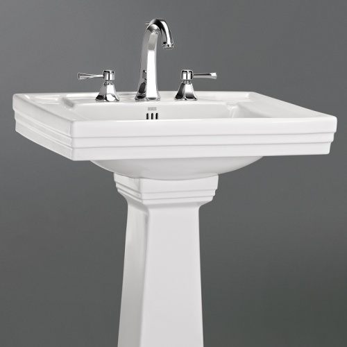 Mélangeur lavabo 3 trous Ascott chromé - 65.261 CH Ascott ceramique lavabo 68205 + colonne 68208 zoom