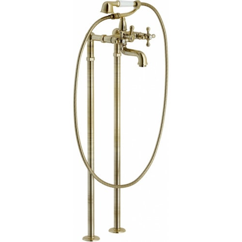 Mélangeur bain-douche sur colonnes rétro Vieux bronze Grazia