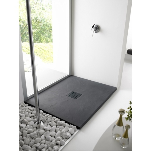 Receveur de douche 80x80 Pizarra Graphite Graphite ambiance 2