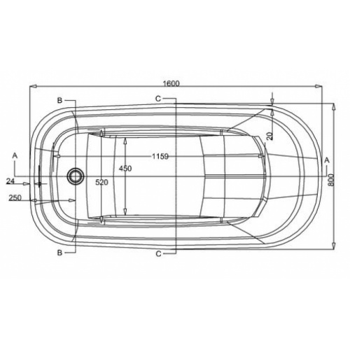 Baignoire ergonomique CLEARWATER Nebbia Schema1