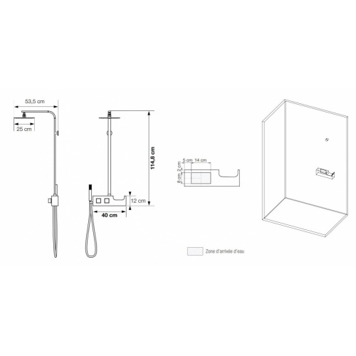 Colonne de douche AQUACHROME chromé - CD300 Aquachrome schema