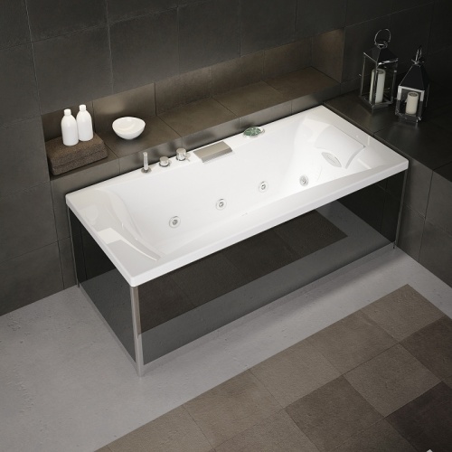 Tablier de façade verre 190 cm - Noir Pure design rect180 tablier verre noir