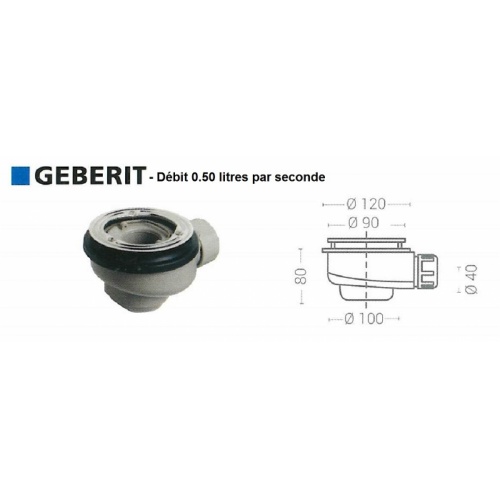 Receveur de douche écoulement linéaire Andromède Graphite 100x120 Bonde geberit receveur mc bath