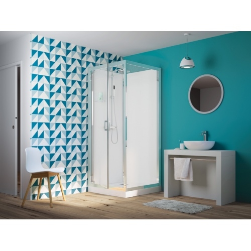 Cabine de douche EDEN C90 Receveur 18 cm - Porte pivotante - 90x90cm