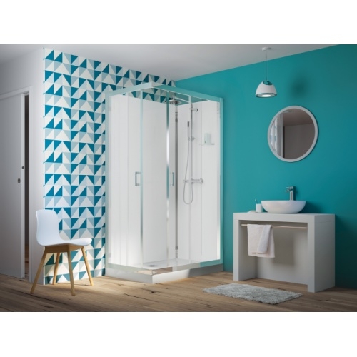 Cabine de douche EDEN Receveur 18 cm - Portes coulissantes - 100x80cm