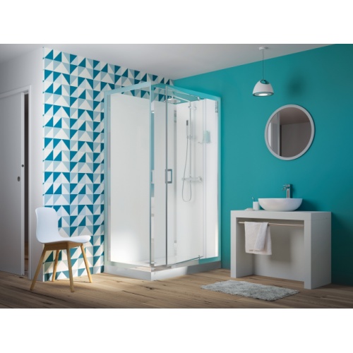 Cabine de douche EDEN faible hauteur - Porte pivotante - 100x80cm