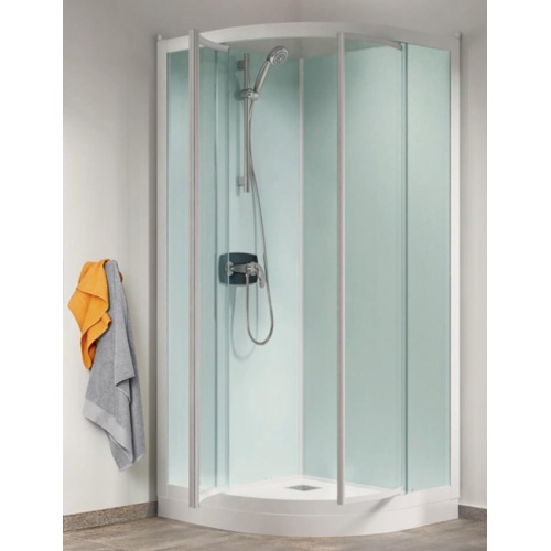Cabine de douche Kineprime Glass faible hauteur - Pivotante - 1/4 de Rond 90cm 