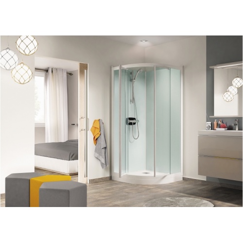 Cabine de douche Kineprime Glass faible hauteur - Pivotante - 1/4 de Rond 90cm - Thermo Pivotant - Thermostatique KINEPRIME GLASS