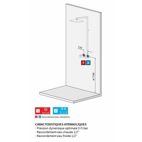 Colonne de douche FLOW Miroir - Novellini Flow install