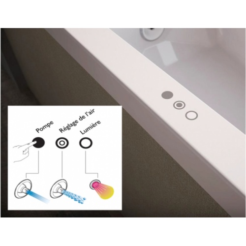 Baignoire balnéo MyWay Jacuzzi 170 x75 - Gauche - Aquasystem- Sans robinetterie Myway commande