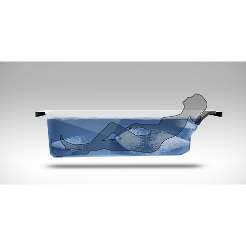Baignoire balnéo MyWay Jacuzzi 170 x75 - Droite - Aquasystem- Sans robinetterie Myway d silhouette côté