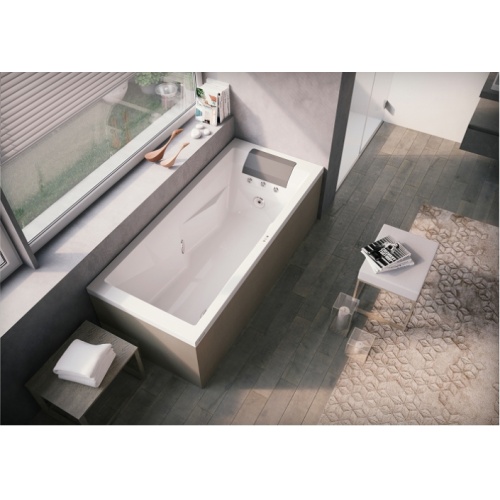 Baignoire Balneo MyWay Jacuzzi droite 180x80 avec vidage + Réchauffeur 