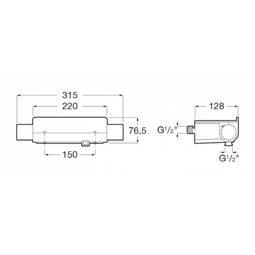 Colonne Douche Thermostatique Deck-T Round - Roca Mitigeur deck t 2000 schéma