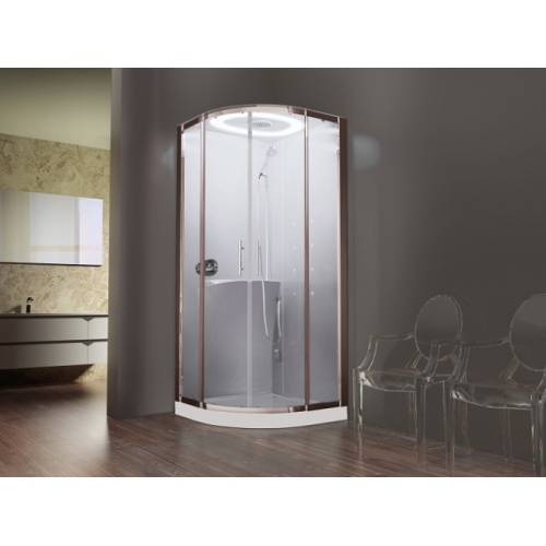 Cabine Hamman EON R 90x90 cm - Mitigeur Mécanique - Receveur 11.5 cm - Blanc Mat