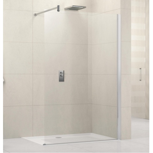 Paroi de douche fixe Lunes H 70 cm - Transparent - Silver