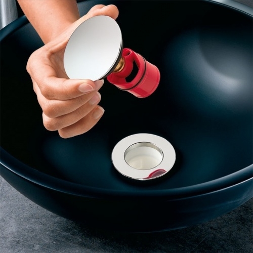 Bonde recoupable et siphon de lavabo ultra compact NANO Black Nano