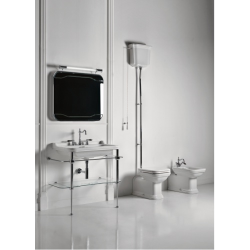 Ens. lavabo rétro 100 cm monotrou + piètement chromé WALDORF Wd91951 amb