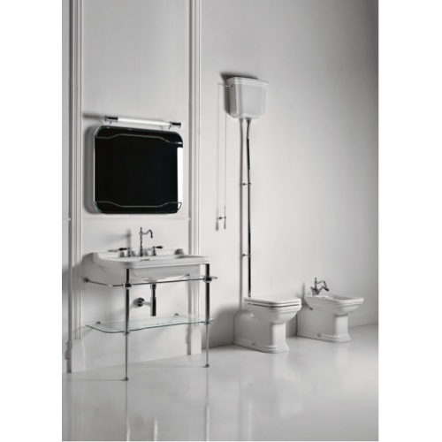 Ens. lavabo rétro 80 cm 3 trous + piètement chromé WALDORF Wd91951 amb