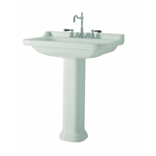 Ens. lavabo rétro 80 cm 3 trous + Colonne céramique WALDORF Wd6045