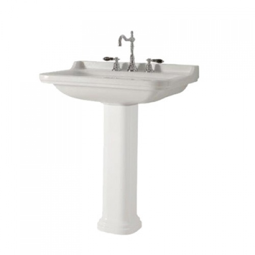 Ens. lavabo rétro 80 cm 3 trous + Colonne céramique WALDORF