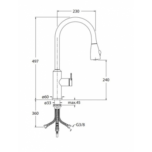 Mitigeur évier ALTO avec douchette - Chromé - KU53051 Kx53028