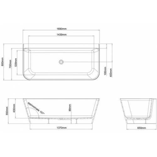 Baignoire à poser CLEARWATER Patinato Grande N3bcs