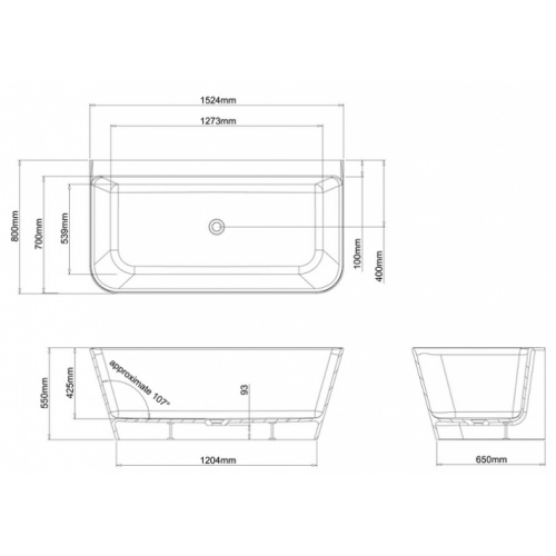 Baignoire à poser CLEARWATER Patinato Petite N3acs