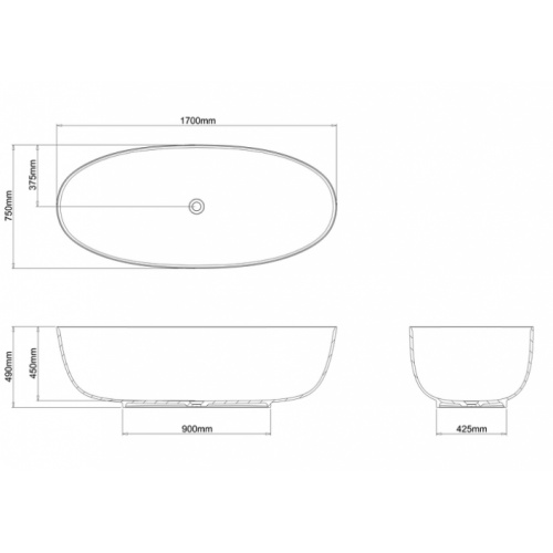 Baignoire Puro Clearwater sans socle Puro clearwater n15cs cotes