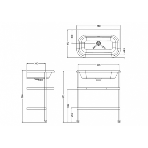 Lavabo CLEARWATER Tradition avec piétement 75cm Clearwater vasque classique grand + piétement b9e