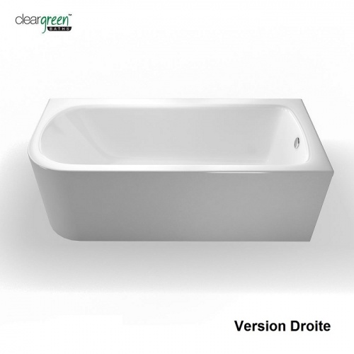 Baignoire d'angle VIRIDE Cleargreen 170 cm - Version Droite + Tablier